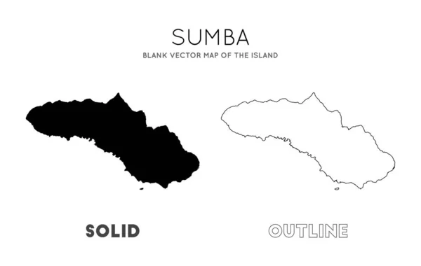 Mapa de Sumba Mapa vectorial en blanco de las fronteras insulares de Sumba para su vector de infografía — Vector de stock