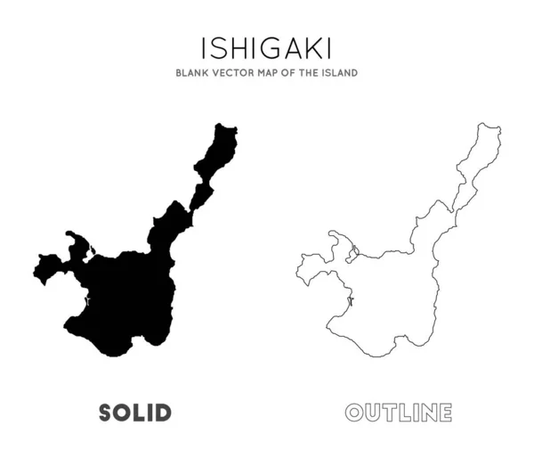 Mapa de Ishigaki Mapa vectorial en blanco de las fronteras insulares de Ishigaki para su vector de infografía — Vector de stock