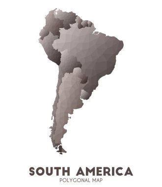 Southamerica Haritası takdire şayan düşük poli tarzı kıta haritası Yaratıcı vektör illüstrasyon