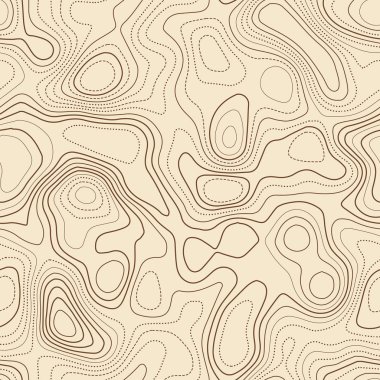 Topografik harita çizgileri Gerçek topografik harita Dikişsiz tasarım ince fayans izolines desen