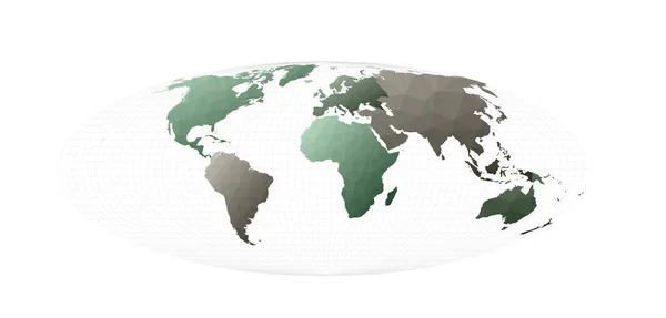 Mapa do mundo poligonal Projeção de Bromley Ilustração vetorial criativa — Vetor de Stock