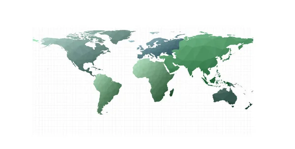 Векторна карта світу Прямокутна проекція Гламурні Векторні ілюстрації — стоковий вектор