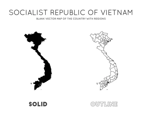 Vietnam mappa Mappa vettoriale vuota del Paese con le regioni Confini del Vietnam per la tua infografica — Vettoriale Stock