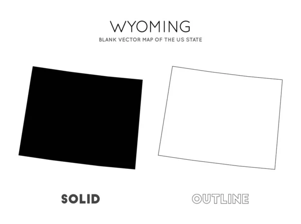 Wyoming karta tom vektor karta över USA statsgränser Wyoming för din infografik Vector — Stock vektor