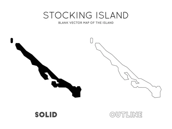 Stocking Island mapa mapa vector en blanco de las fronteras de la isla de Stocking Island para su — Archivo Imágenes Vectoriales
