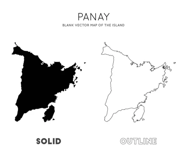 Mapa de Panay Mapa vectorial en blanco de las fronteras insulares de Panay para su vector de infografía — Vector de stock