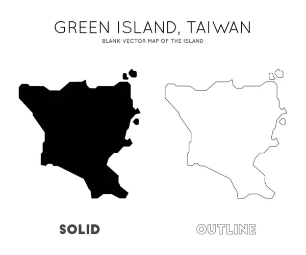 Green Island Taiwan mapa mapa vectorial en blanco de las fronteras de la isla de Green Island Taiwan para su — Vector de stock