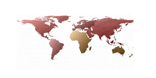Světová mapa kontinentů Equiobdélníková projekce nádherná vektorová ilustrace — Stockový vektor