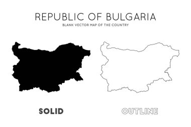 Bulgaristan harita Bilgi grafiği vektör için Bulgaristan Ülke Sınırları Boş vektör haritası
