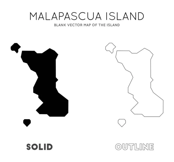 Mapa de la isla de Malapascua Mapa vectorial en blanco de las fronteras de la isla de Malapascua para su — Vector de stock