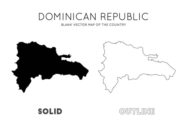 Dominicana karta tom vektor karta över landet gränsar till Dominicana för din infografik Vector — Stock vektor