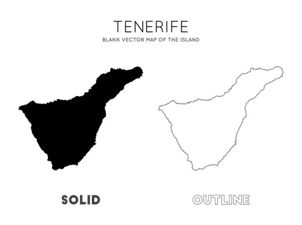 Mapa de Tenerife Mapa vectorial en blanco de las fronteras insulares de Tenerife para su Vector de infografía — Archivo Imágenes Vectoriales