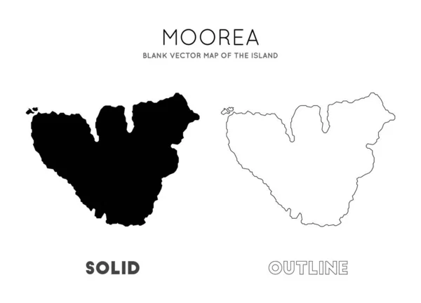ムーリアマップ インフォグラフィックベクトルのためのムーアの島の国境の空白のベクトルマップ — ストックベクタ