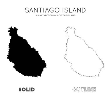 Santiago Adası haritası Santiago Adası Ada Sınırları boş vektör haritası için