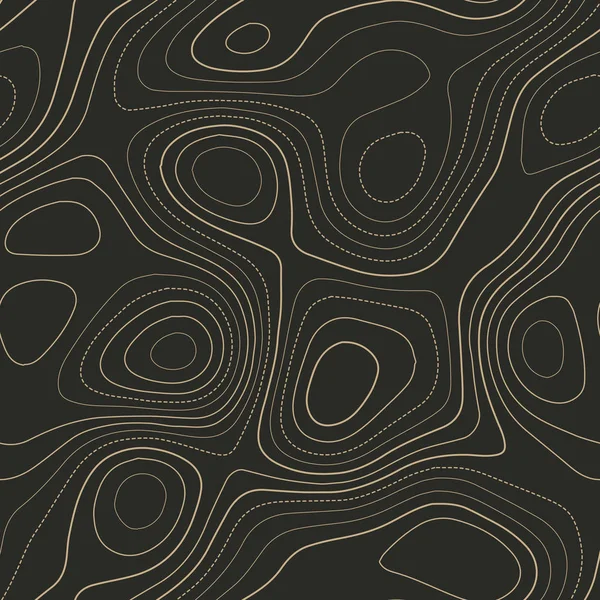 Удивительная топография Восхитительная карта топографии Бесшовный дизайн Сказочный кафельный рисунок изолин — стоковый вектор