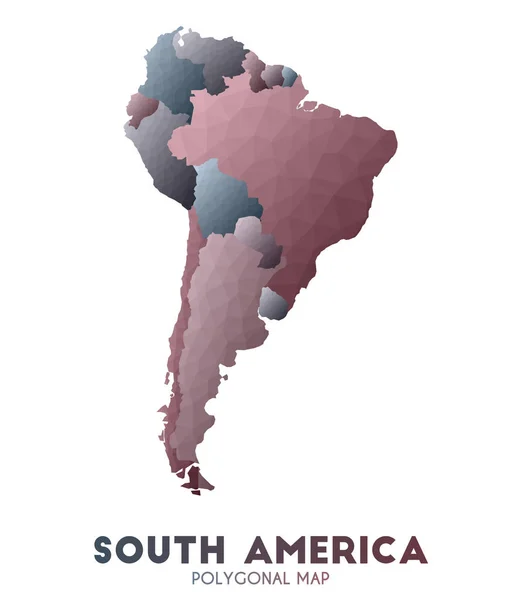 Southamerica Mapa podziw Low Poly styl kontynentu Mapa Beauteous wektor ilustracja — Wektor stockowy