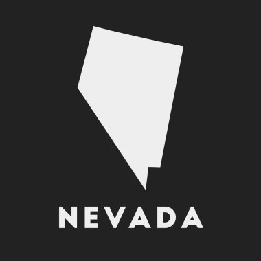 Nevada eyaleti haritası koyu arkaplan stili Nevada haritası ve eyalet adımız Vektör