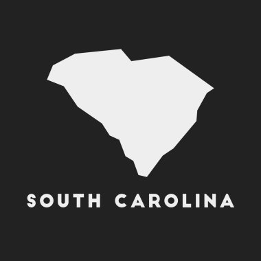 Güney Carolina ikonu. Koyu arkaplan üzerinde ABD eyalet haritası. Güney Carolina 'nın stil haritası.
