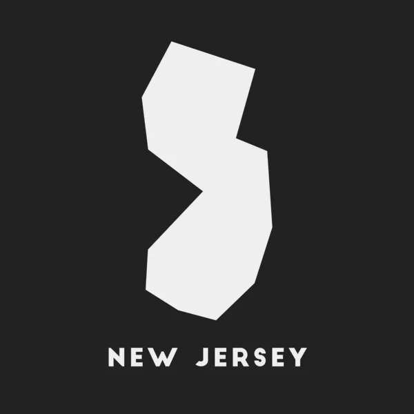 Ікона Нью-Джерсі Us state map on dark background Stylish New Jersey map with us state name Vector — стоковий вектор