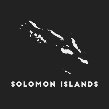Solomon Adaları ülke haritası. Koyu arkaplan. Solomon Adaları haritası.