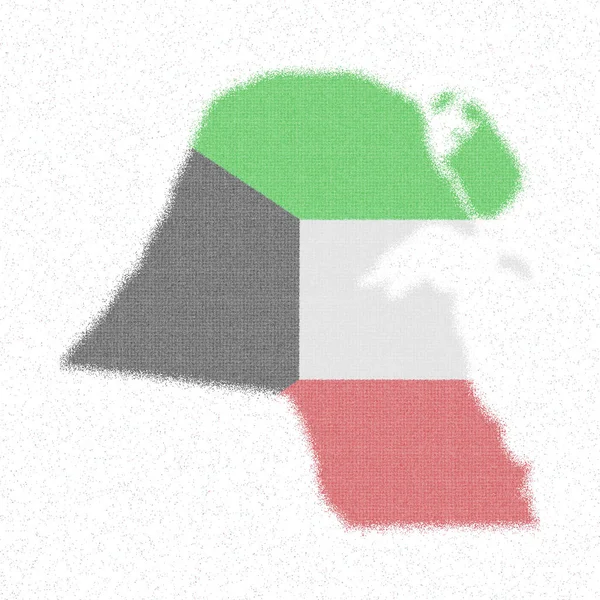 Kaart van Koeweit Mozaïekstijl kaart met vlag van Koeweit Originele vectorafbeelding — Stockvector