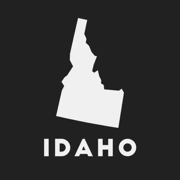 Idaho icona Stati Uniti mappa su sfondo scuro Elegante mappa Idaho con noi stato nome vettoriale — Vettoriale Stock