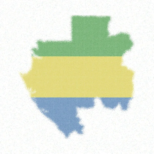 Mappa del Gabon Mappa di stile mosaico con la bandiera di Gabon Illustrazione vettoriale fine — Vettoriale Stock