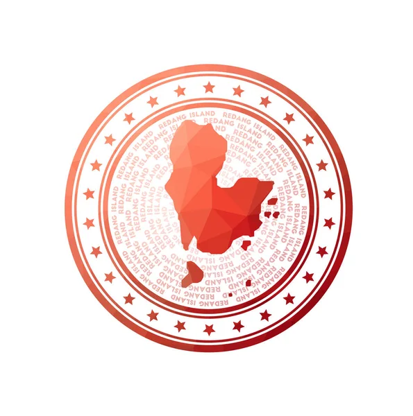 Плоская низкопольная марка на острове Реданг Полигональный знак острова Реданг Модный векторный логотип — стоковый вектор