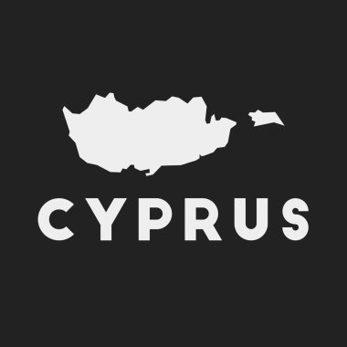 Kıbrıs Rum Kesimi haritasında ülke adı Vektör olan koyu arkaplan stili