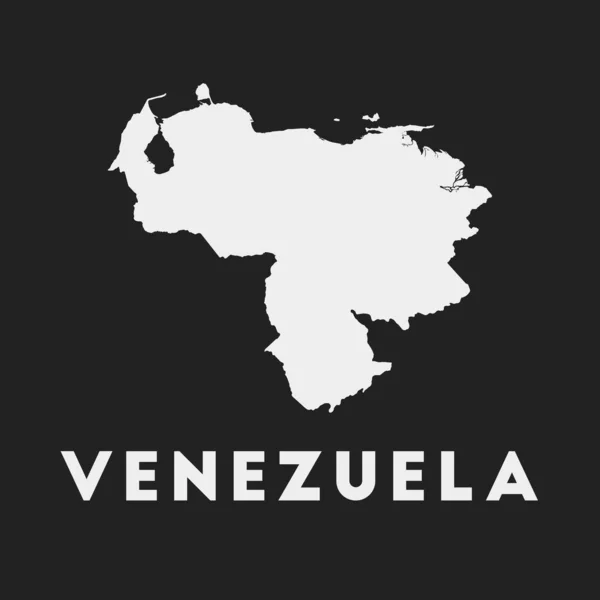 Venezuela icono Mapa de país sobre fondo oscuro Elegante mapa de Venezuela con nombre de país Vector — Archivo Imágenes Vectoriales