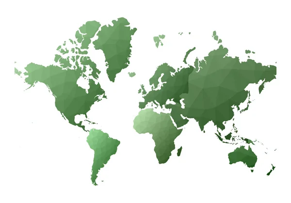 Mapa del mundo continentes de estilo polivinílico bajo excepcional Ilustración vectorial — Archivo Imágenes Vectoriales