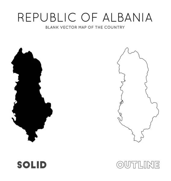 Albania mappa Blank vector map of the Country Borders of Albania per la tua infografica Vettore — Vettoriale Stock