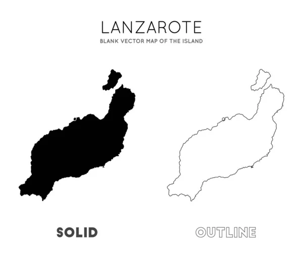 Mapa de Lanzarote Mapa vectorial en blanco de las Fronteras de la Isla de Lanzarote para su Vector de infografía — Archivo Imágenes Vectoriales