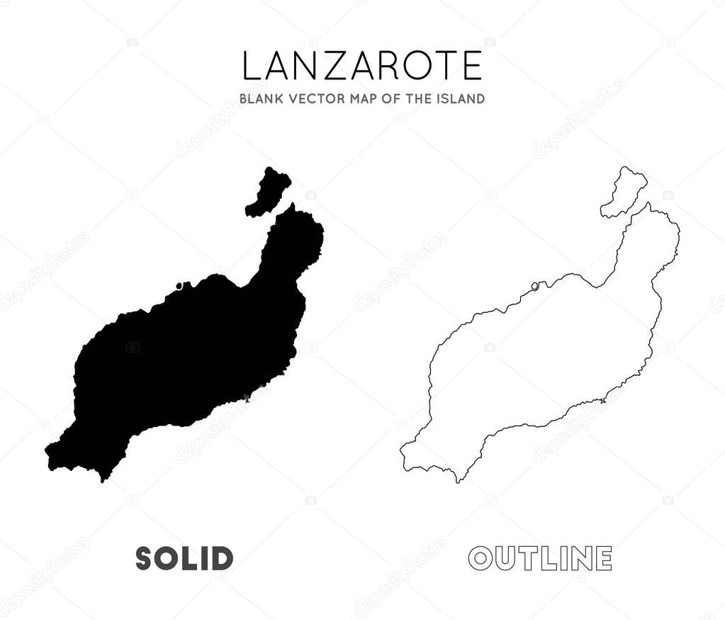 Lanzarote map Blank vector map of the Island Borders of Lanzarote for your infographic Vector