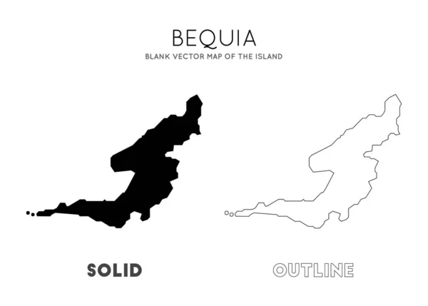 Mapa de Bequia Mapa vectorial en blanco de las fronteras insulares de Bequia para su vector de infografía — Vector de stock