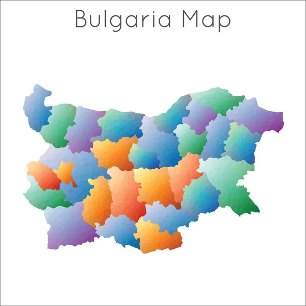 Nízká poly mapa Bulharska geometrické polygonální mozaiky stylu mapy — Stockový vektor