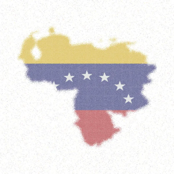 Mapa de Venezuela Mapa de estilo mosaico con la bandera de Venezuela — Vector de stock