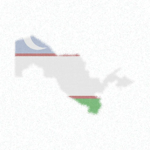 Mapa Uzbekistanu Mapa stylu mozaiki z flagą Uzbekistanu Wybitna ilustracja wektora — Wektor stockowy