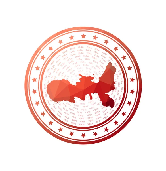 Плоская низкопольная марка многоугольного знака Эльба Модный векторный логотип острова — стоковый вектор