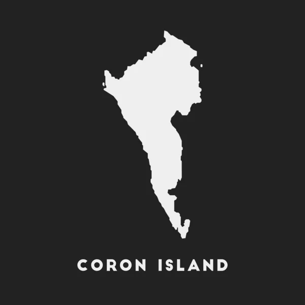 Coron Island ikon Island kort på mørk baggrund Stilfuldt Coron Island kort med ønavn Vector – Stock-vektor