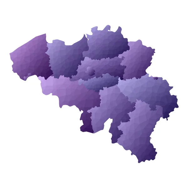 Belgien karta Geometrisk stil land skissera fet violett vektor illustration — Stock vektor