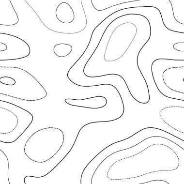 Topografik harita. Takdire şayan topoğrafya haritası. Siyah ve beyaz dikişsiz tasarım.