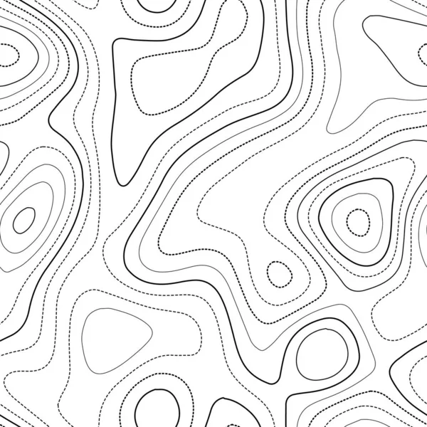 Mapa topográfico líneas Mapa topográfico admirable Diseño sin costura en blanco y negro fantástico azulejo — Vector de stock