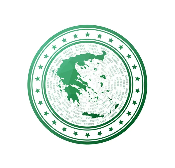 Flat low poly stamp of Greece Σήμα Polygonal Greece Τρέντυ vector logo της χώρας — Διανυσματικό Αρχείο