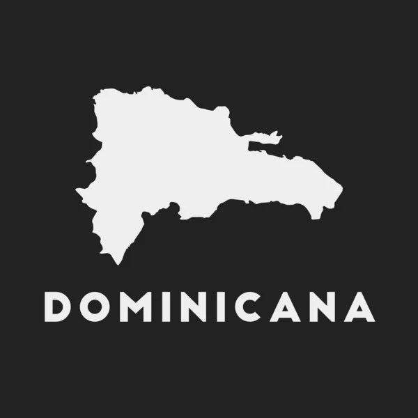 Dominicana ikona Země mapa na tmavém pozadí Stylová Dominicana mapa s názvem země Vector — Stockový vektor