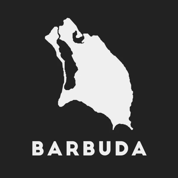 Ikona Barbuda Mapa ostrova na tmavém pozadí Stylová mapa Barbudy s názvem ostrova Vector — Stockový vektor
