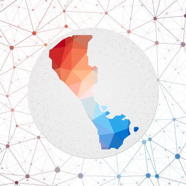 Boracay Teknolojisinin ada geometrik stil posterindeki soyut vektör haritası Çokgen Boracay