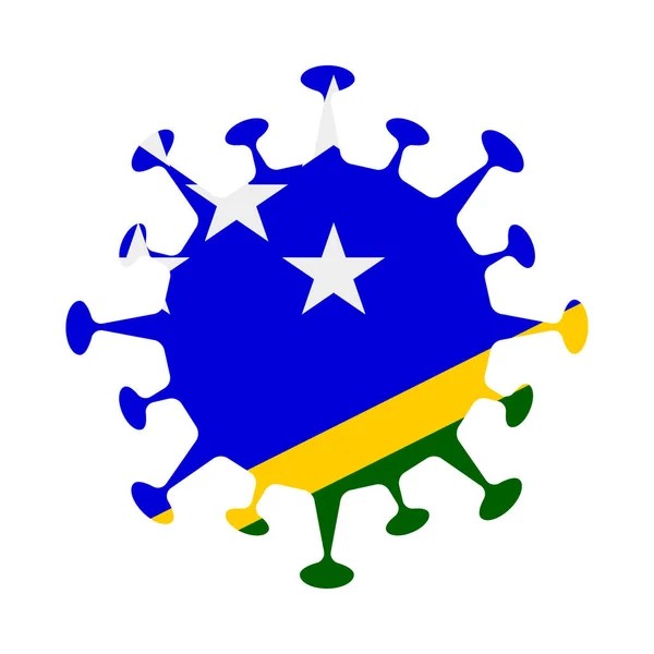 Bandiera delle Isole Salomone in forma di virus Nominativo nazionale Illustrazione vettoriale — Vettoriale Stock