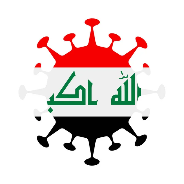 Drapeau de l'Irak en forme de virus Signe pays Illustration vectorielle — Image vectorielle