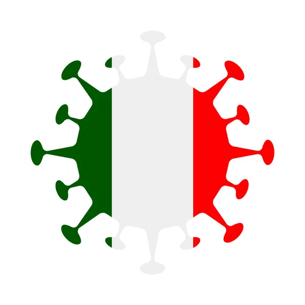 Vlag van Italië in virusvorm Land teken Vectorafbeelding — Stockvector
